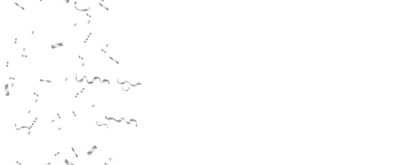 Silver confetti foil fall splashing in air. Many glitter decoration party, holiday, birthday and congratulation. party, birthday celebrate, Christmas, New Year. Vector illustration