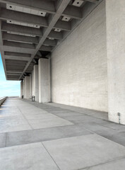 Concrete building and sidewalk
