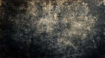 Obraz premium Black grunge background with eerie scratches and dusty texture, old film effect; space for text or design