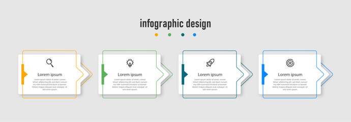 Business infographics template. timeline with 4 steps, options. can be used for workflow diagram, info chart, web design. vector illustration.