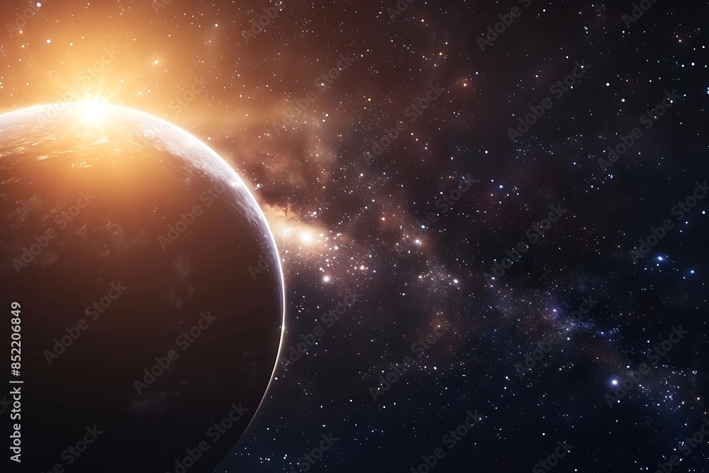 Wall mural a outer space galaxy far away with the sun
