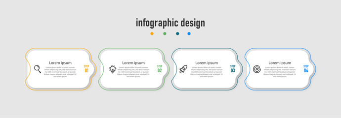 Business infographics template. timeline with 4 steps, options. can be used for workflow diagram, info chart, web design. vector illustration.