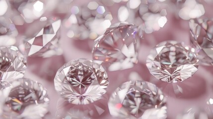 Fototapeta premium Arrangement of white diamonds from a high perspective