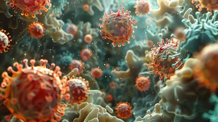 Viruses in Quantum Microbial Environment: Extreme Close-Up Exploration