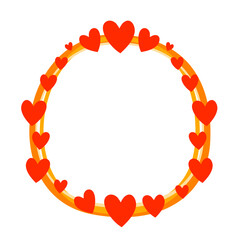 Fototapeta premium red Heart border frame vector hand drawn 