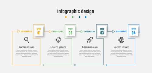 Business infographics template. timeline with 4 steps, options. can be used for workflow diagram, info chart, web design. vector illustration.