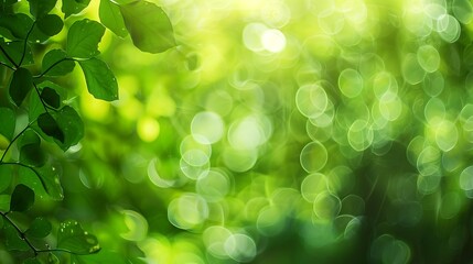 Obraz premium A blurry green and yellow lights. Green Blur Background