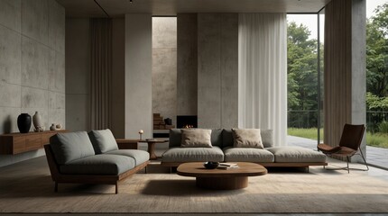 Fototapeta premium a minimalist modern elegance living room