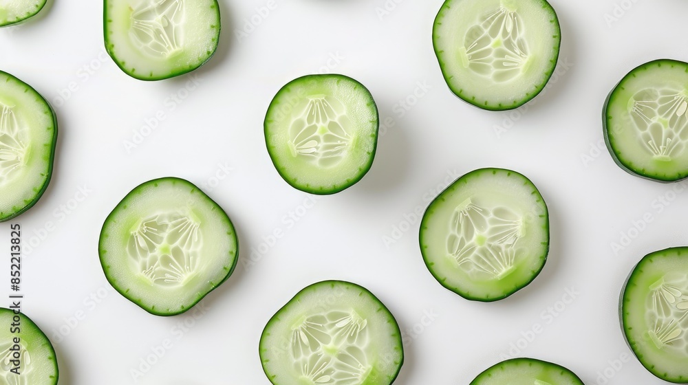 Poster white background with cucumber