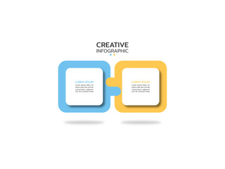 Vector infographic thin line design with marketing icons. Business concept with 2 options, steps or processes.