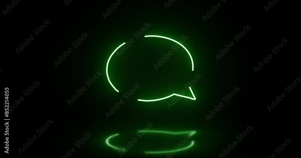 Leinwandbilder neon, light and chat icon on black background for animation, communication or digital texting. abstr