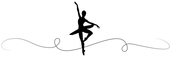 line art silhouette illustration  background for a Ballet dancers