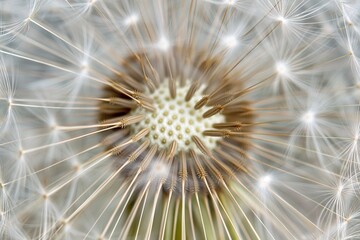 Dandelion seed head close-up macro photography. Nature background