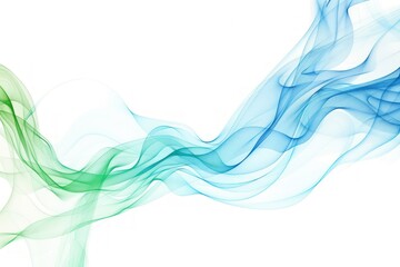 A blue and green wave with a white background