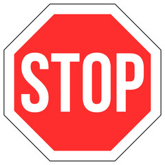 stop sign isolated on white