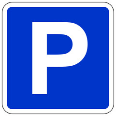 Parking road sign vector icon