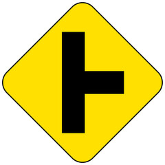 Fototapeta premium T-junction road sign