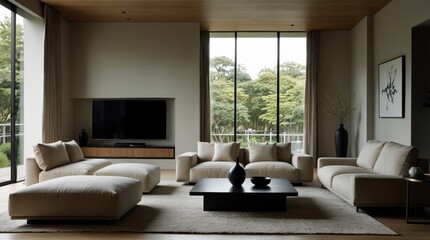 a minimalist modern living room with the refined minimalism