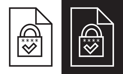 Password Safety line icon.  Outline sign mascara for mobile concept and web design, store. EPS 10