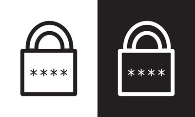 Password Safety line icon.  Outline sign mascara for mobile concept and web design, store. EPS 10