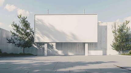 Obraz premium Professional Product Photography: Urban Street Billboard Mockup in a Minimalist White Studio with Even Lighting and Isolated Background
