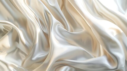 Fototapeta premium Elegant Silk Fabric Mockup in Minimalist White Studio Environment - Perfect for Product Photography