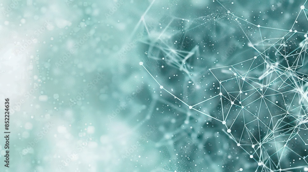 Poster a linkedin background showcasing a network of connected lines and nodes on a subtle blue backdrop, r