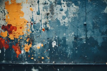 Fototapeta premium a close up of a wall with paint splattered on it