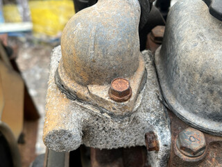 old motorcycle in a workshop