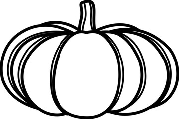 Pumpkin outline illustration vector