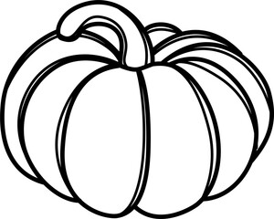 Pumpkin outline illustration vector