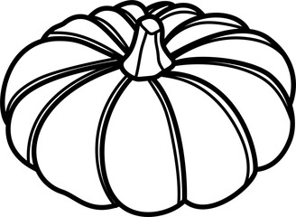 Pumpkin outline illustration vector
