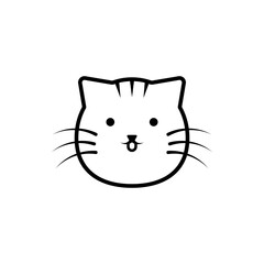 cat face icon, cute cat head vector symbol