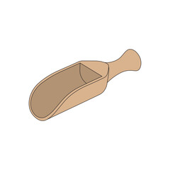 kids drawing cartoon Vector illustration wooden scoop icon Isolated on White