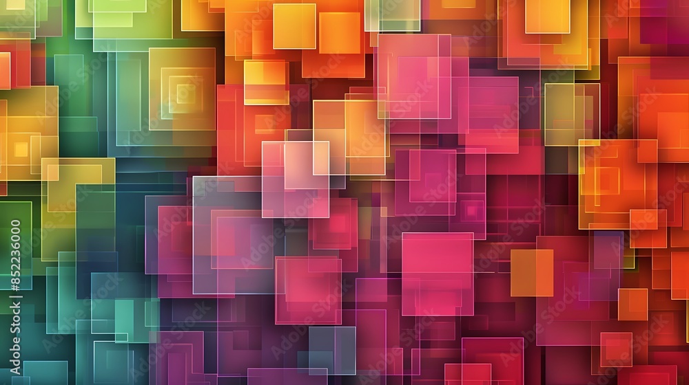 Fototapete abstract background with colorful squares, retro pixel art style, vibrant and playful design, detail