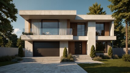 a minimalist modern house exterior