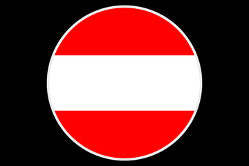 The circular Austrian flag is placed on a black background 