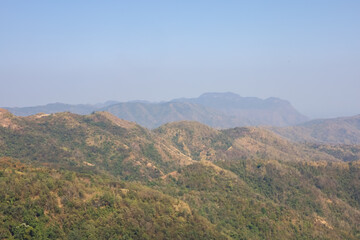 View of landscape mountain and forest at khao kho in thailand