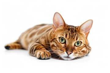 Obraz premium Mystic portrait of Bengal cat, full body shot, full body View isolated on white background