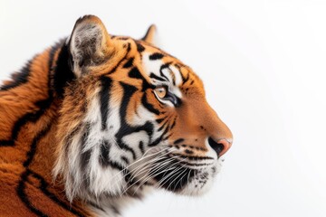 Obraz premium Mystic portrait of Bengal, copy space on right side, Headshot, Close-up View isolated on white background