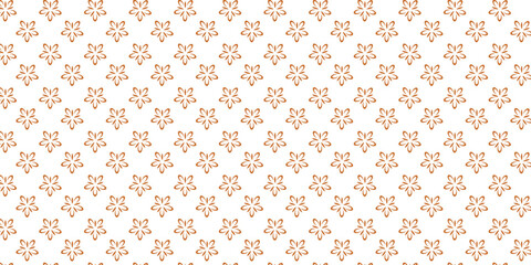 Golden vector floral seamless pattern. Abstract luxury geometric ornamental texture with small flower silhouettes. Gold and white simple ornament in oriental style.	
