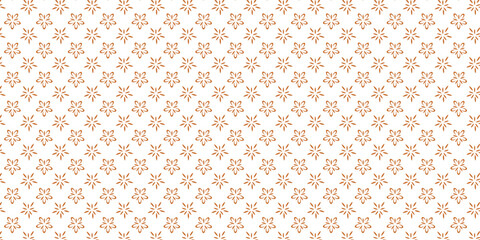 Golden vector floral seamless pattern. Abstract luxury geometric ornamental texture with small flower silhouettes. Gold and white simple ornament in oriental style.	
