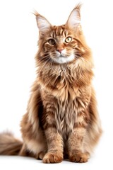 Obraz premium Mystic portrait of Maine Coon, full body View isolated on white background
