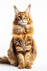 Obraz premium Mystic portrait of Maine Coon, full body View isolated on white background