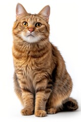 Mystic portrait of Manx Cat, full body View isolated on white background