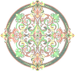 Sketch illustration silhouette vector drawing design detail ornament ornate rosette classic old vintage ethnic traditional motif 