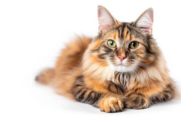 Obraz premium Mystic portrait of Manx Cat, full body shot, full body View isolated on white background