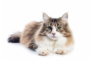 Mystic portrait of Ragdoll, full body shot, full body View isolated on white background