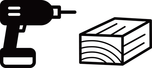 ドリル　木材　アイコン