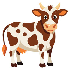 A cute cow looks good and grateful